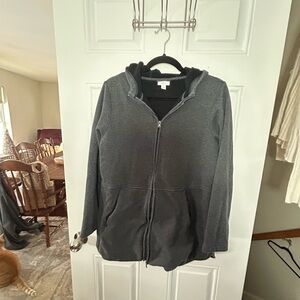 J. Jill Fit dark gray hoodie size S performance ware zippered jacket